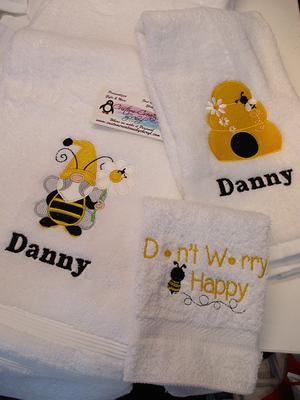 Daisy Honey Bee Bathroom Towel Set,Microfiber Bath Kitchen Beach