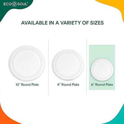 ECO SOUL 100% Compostable 9 Inch Paper Plates [200-Pack] Disposable Party  Plates I Heavy Duty Eco-Friendly Sturdy Dinner, Wedding, Event Plates I