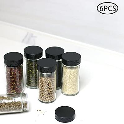 Set of 12Pcs Empty Plastic Spice Jars with Black Cap,Spice