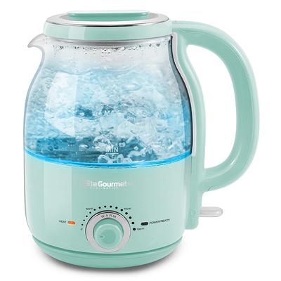 Elite Gourmet 1.2L Adjustable Temperature Electric Glass Kettle (Slate  Blue) 5 cups EKT1220DB - The Home Depot