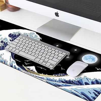 Bass Fishing Wave Gaming Mouse Pad Extended Mat Desk Pad Keyboard Pad  Non-Slip PVC Thick Mouse Pad for Computers Laptop : Office Products 