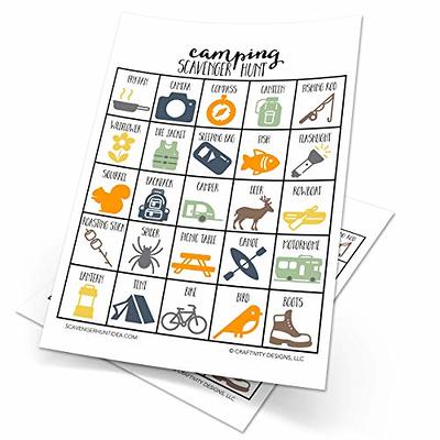 Camping Scavenger Hunt Game for Kids, Set of 10, Camping Party