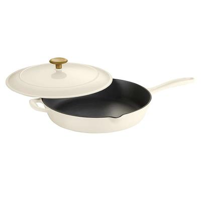 Tramontina Gourmet 12 in. Enameled Cast Iron Skillet in Latte with