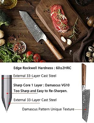 NANFANG BROTHERS Knife Set, 18-Piece Damascus Kitchen Knife Set with Block,  ABS Ergonomic Handle for Chef Knife Set, Carving Fork, Knife Sharpener and