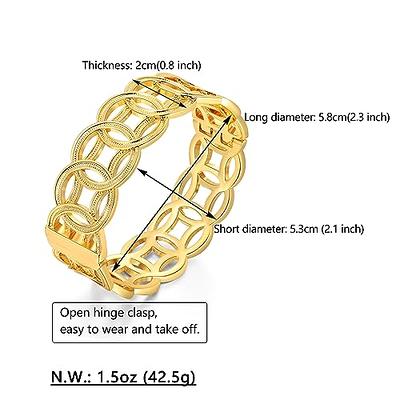  WOWORAMA Chunky Gold Bangle Bracelets for Women Coin Cross  Circle Thick Chunky Cuff Bracelet Wide Open Hinged Bangle Statement Wrist  Arm Cuff Bracelets: Clothing, Shoes & Jewelry