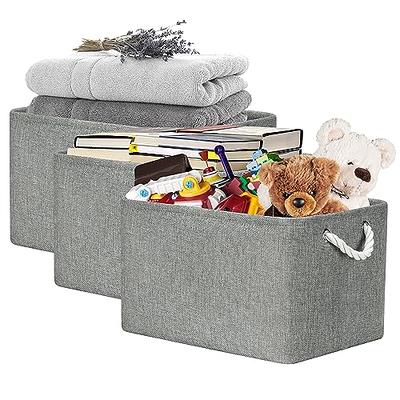 GRANNY SAYS Clothing Storage Bins for Closet with Handles, Foldable  Rectangle Baskets, Fabric Containers Boxes for Organizing Shelves Bedroom,  Gray