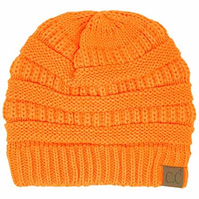 Knitted Beanie Womens, Beanie - Neon knit