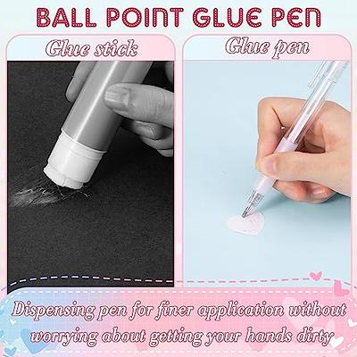 NEWEST 6 Pcs Ball Point Glue Pens, Applying Glue Like Writing for Crafting  Liquid Fabric Glue Pen with 6 Refills for Kids Scrapbook Card Making School