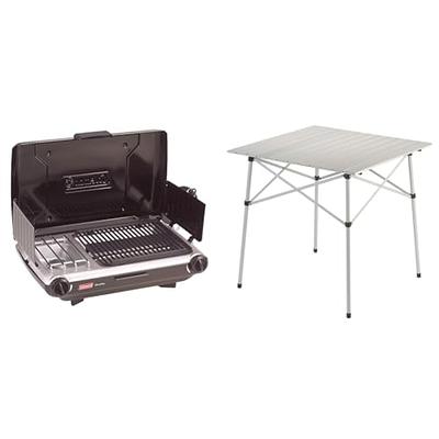 JOFTIX Camping Table, 3 ft Folding Grill Table with Mesh Desktop, Anti-Slip  Feet, Height Adjustable, Lightweight & Portable Aluminum Outdoor Table for