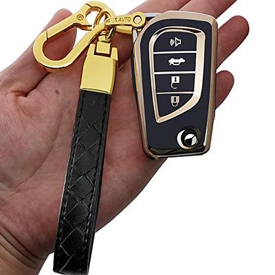 Leather Strap Keychain Remote Smart Key Tpu Car Key Case Cover for