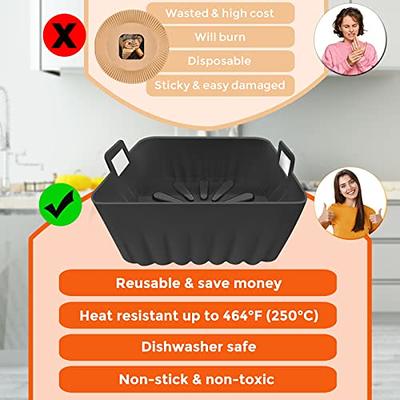 Loveuing Air Fryer Silicone Liners - Reusable Non-stick Air Fryer Silicone  Pot Liner Compatible with COSORI Air Fryer Basket Accessories (Large