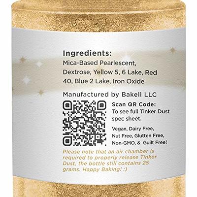 BAKELL® Gold Edible Glitter Spray Pump, (25g), TINKER DUST Edible Glitter, KOSHER Certified, 100% Edible Glitter