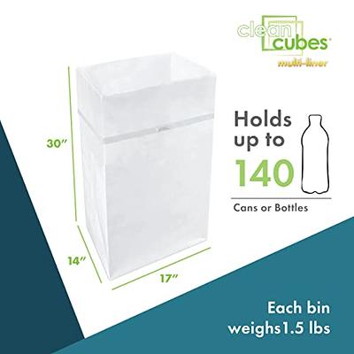 Clean Cubes 4 Gallon Disposable Trash Cans & Recycling Bins, 3 Pack White