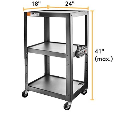 ANRYAGF Utility Cart Rolling Cart Food Service Cart with Wheels Restaurant  Office Warehouse Heavy Duty Cart 510 lbs Capacity, Lockable Wheels, Rubber  Hammer, 16.9 D x 31.5 W x 39.5 H 