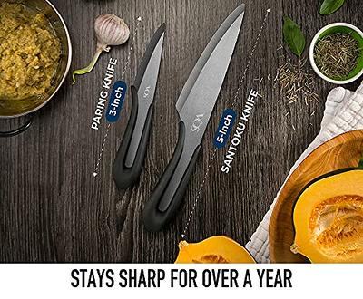 Faberware Professional 5 Ceramic Utility Kitchen Knife With Blade Cover  Gaurd