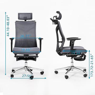 Marsail Office Chair Ergonomic Desk-Chair: Mesh Back Computer Chair with PU  Leather Seat,Adjustable Lumbar Support&Flip-up Armrests, Adjustable Height