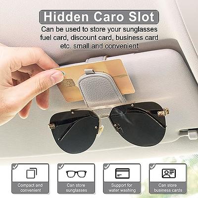 Leather Car Sun Visor Glasses Sunglasses Card Ticket Holder Clip Car  Accessories