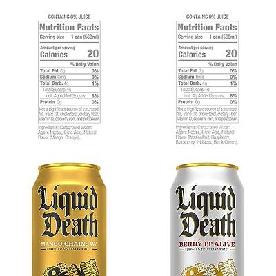 Liquid Death Sparkling Water, 16.9 oz Tallboys (12-Pack)