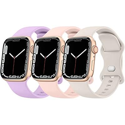 Eternitizzz Straps and Accessories Beige Smart Watch Band for Apple Watch Ultra 49mm, Valentines Day Gift Apple Watch 44mm / Gold