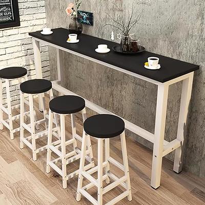 Solid Wood Bar Table,Modern Bar Height Table with Footrest,Rectangular Pub  Tables Tall Counter Height Table,Live Edge Dining Table Kitchen Table,Only