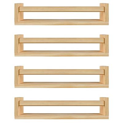 TREOAKWIS Floating Shelves, Oak Nursery Floating Shelves for Wall