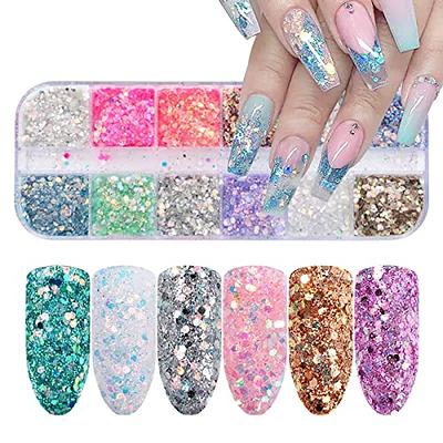 Holographic Hexagon Shape Chunky Nail Glitter Flakes Slices Sequins  Manicure DIY