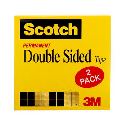 Scotch 2 pk 0.5''x500'' Permanent Double Sided Boxed Tape