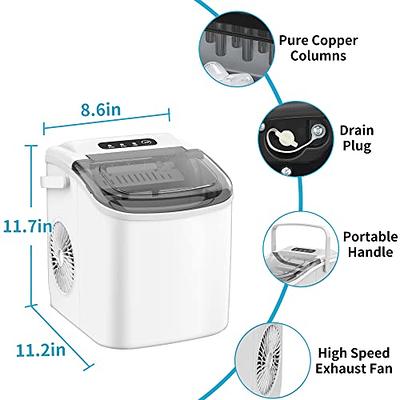 Kndko Countertop Ice Maker 26lbs, 9Pcs/6Mins, 2 Sizes of Bullet-Shaped with  Scoop & Basket, Green