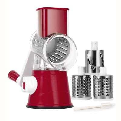 Manual vegetable cutter 3 blades, red