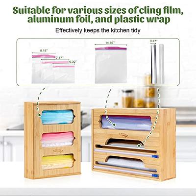 Bamboo Ziplock Bag Organizer for Drawer With Bag Holder Stand Bag Storage  Organizer for Quart Ziploc Bags Sandwich Bag Organizer, Snack Baggie