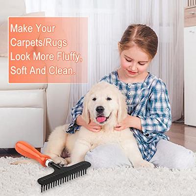 Pet Rubber Broom Hair Removal Tool, Carpet Rake Floor Brush, With Shaving,  Portable Detail Removal Brush