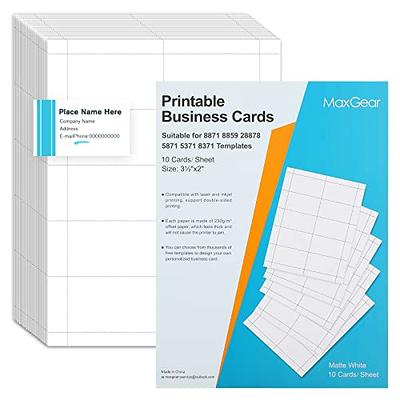 Printable Business Cards for Self Adhesive Sleeves (3.75x2.36 in, 50  Sheets/500 Pieces)