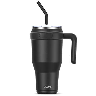 THILY 40 oz Insulated Tumbler with Handle - Stainless Steel Coffee Travel  Mug with Lid and Straws, Keep Drinks Cold for 34 Hours or Hot for 12 Hours