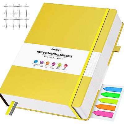 3 Pack Graph Paper Notebook, 3 Subject Spiral Notebook Journal with  Pockets, A5 Grid Notebook, 480 Perforated Pages 100gsm Thick Grid Paper,  Cute