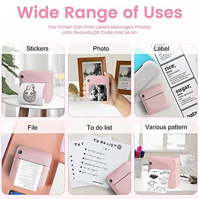  Portable Mini Printer, Pocket Thermal Printer, Inkless Printers  with 7 Rolls of Printing Paper for Photos, Office Receipts, QR Codes,  Labels, Notes Printing Compatible with iOS Android (Blue) : Office Products