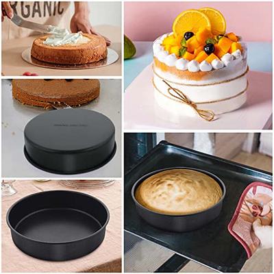 P&P CHEF 8 x 3 Inch Nonstick Cake Pan Set of 2, Round Cake Baking Pans for  Birthday Wedding Layer Cake, Deep Side & One-piece Design, Stainless Steel