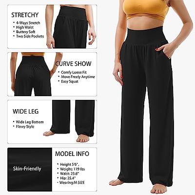 CADITEX Wide Leg Pants for Women- High Waisted Yoga Sweatpants Comfy Sports  Athletic Lounge Pants with Pockets Black - Yahoo Shopping