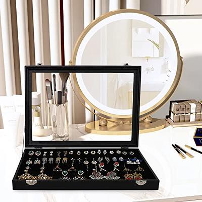 Velvet Jewelry Display Organizer Box Tray Holder Dustproof Cover Ring Earring  Storage Case Showcase Velvet Jewelry Stand Boxes