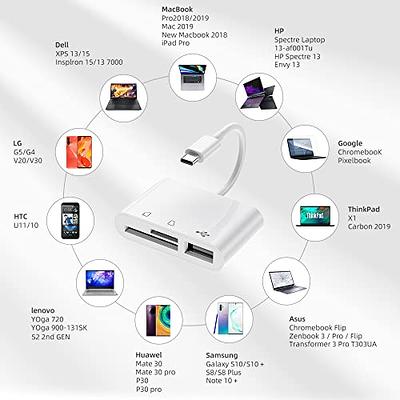 SD Card Reader,3in1 Memory Card Reader for iPhone/iPad,USB C and