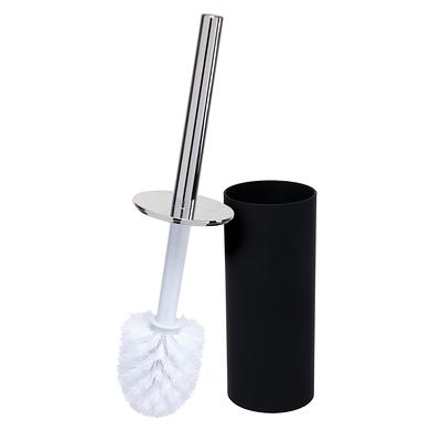 Bath Bliss Self Closing Lid Toilet Brush with Rim Scrubber in Sailor Knot  Design, White