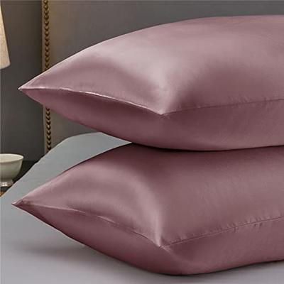 BEDELITE Satin Silk Pillowcase for Hair and Skin, Rose Pink Pillow Cases  Standard Size Set of 4 Pack Super Soft Pillow Case with Envelope Closure