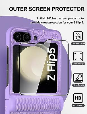 Phone Case Compatible Samsung Galaxy Z Flip 5 With Screen Protector For  Small Screen & Hinge, Outer Screen Protector