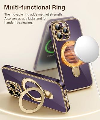 Threehundred for iPhone 12 Pro Max Case Magnetic Clear with Camera Lens  Protector Full Protection MagSafe Electroplated Silicone Dust-Proof Net