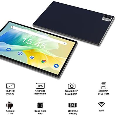  10.1 inch Android 13 Tablet, 6GB RAM 64GB ROM 512GB Expand,  Quad-Core Tablet PC, IPS HD Touchscreen and Dual Speakers, Google Certified  Wi-Fi Tablet, Dual Cameras, 6000mAh (Blue) : Electronics