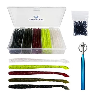CWSDXM Worm Soft Plastic Bait Kit 100PCS 4 inch Worms Fishing