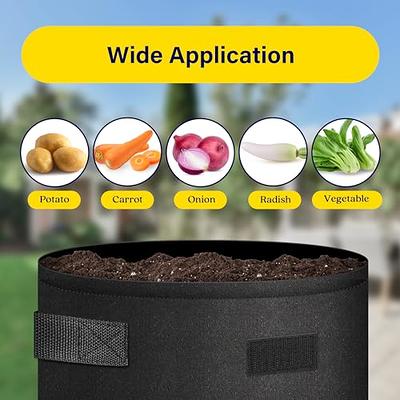 5 Pack Potato Grow Bags with Flap 10 Gallon, Planter Pot with Handles and  Harvest Window for Potato Tomato and Vegetables, Black 