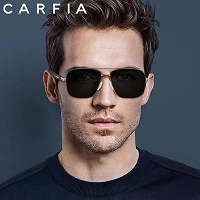 CARFIA Cool Polarized Sunglasses for Men UV Protection Fashion Retro Sun  Glasses Metal Pilot Square Frame CA5393 Dark Grey Lens - Yahoo Shopping