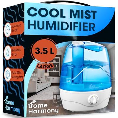 Homvana Humidifiers for Bedroom Cool Mist, 3.6L Humidifier for Baby Nursery  34H Worktime, 360° Rotatable for Large Room, 23dB Quiet Humidifier for