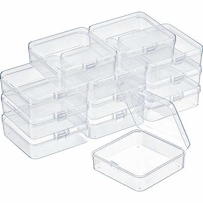 SATINIOR 48 Packs Clear Small Plastic Containers Transparent Storage Box  with Hinged Lid for Small Items Crafts Jewelry (2 x 2 x 1.4 Inches)