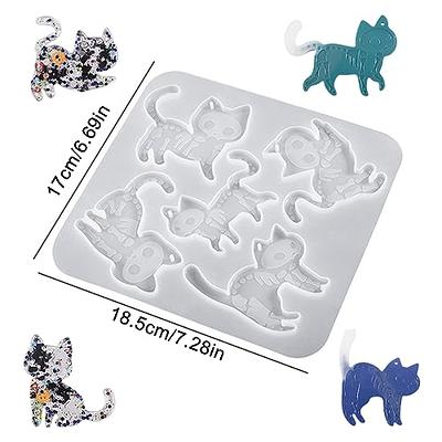 Voyyphixa 5PCS Cat Resin Molds Cat Skeleton Silicone Molds for